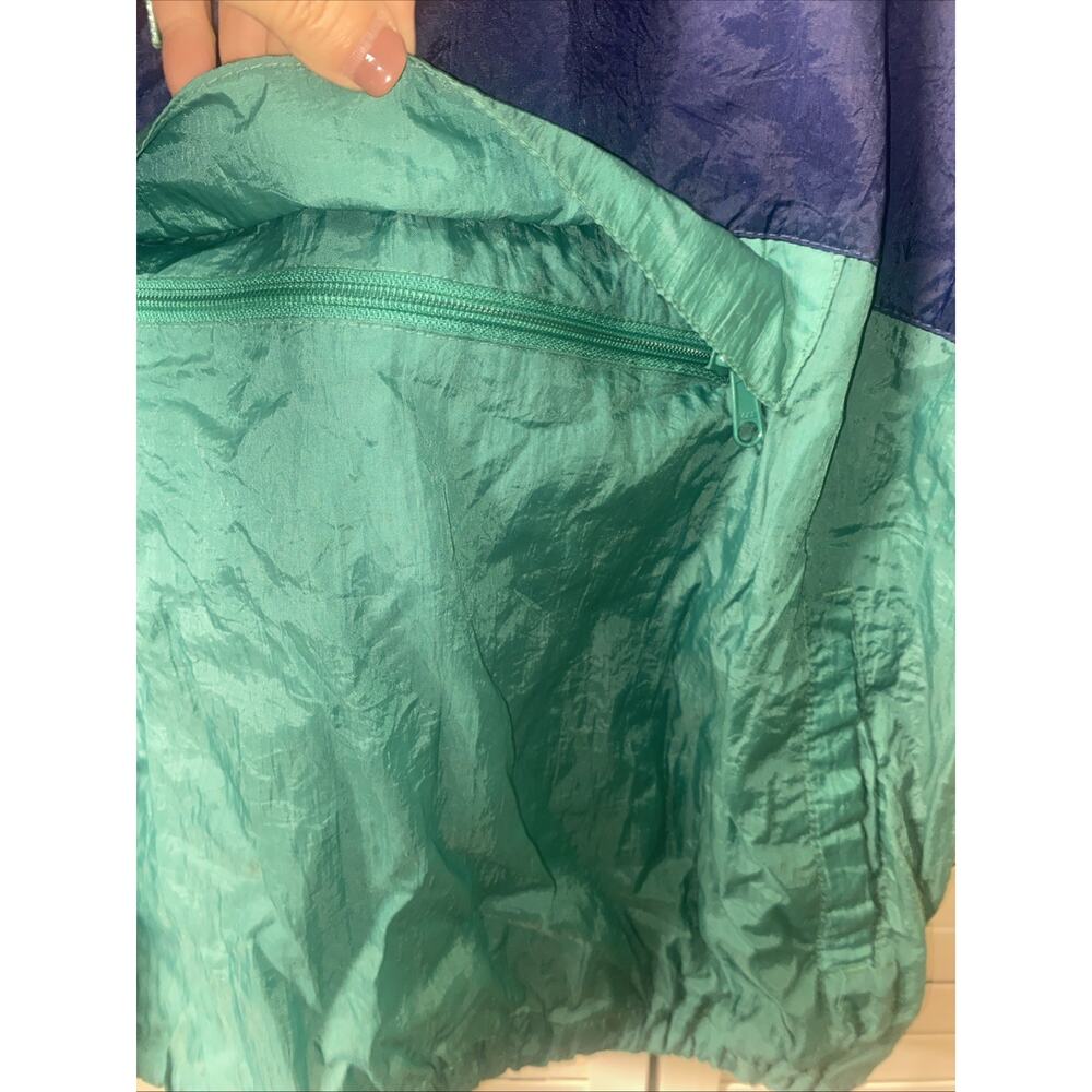 Vintage Honors Color Block Windbreaker Men’s Size XL Green Navy Hood 90’s - Picture 4 of 8